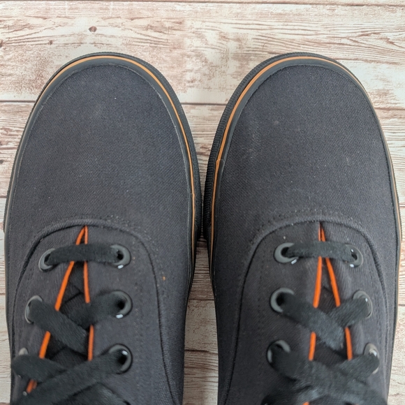 Harley Davidson Canvas Black Orange Sneakers Tennis Shoes Men's Size 10 H-D - Picture 3 of 14